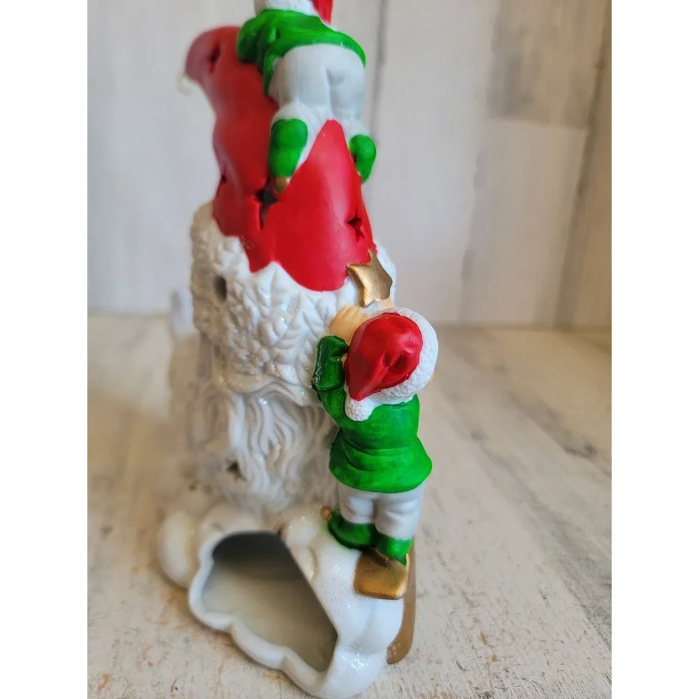 Crescent moon tea light candle holder elf star ceramic ornament hanger home
